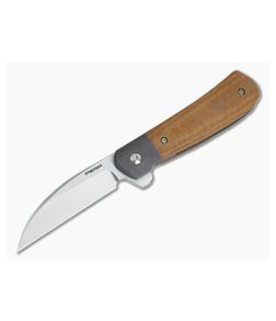 Enrique Pena Custom Wharncliffe Titanium Bolster Natural Micarta Flipper - CU-3660 1