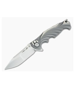 Brian Tighe Custom Tighe Breaker Satin RWL34 Spear Point Integral Titanium Flipper 3664 - CU-3664 1