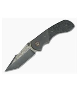 Steve Kelly Knives Custom Synergy 3V Damascus Bolstered Marbled Carbon Fiber - CU-3696 1