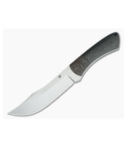 Aaron Frederick 3PS Scimitar CPM-154 Fixed Blade Damascus Bolster Carbon Fiber - CU-3706 1