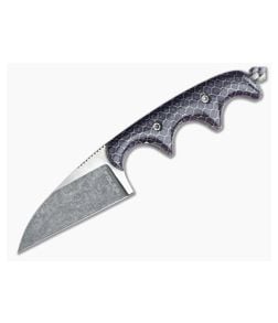 Alan Folts Custom Minimalist Wharncliffe Neck Knife Purple C-Tek Two-Tone Elmax - CU-3707 1