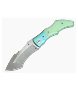 Alan Folts Curvo Folder Two-Tone CPM-154 Florentine Titanium Bolster Glow Kirinite - CU-3714 1