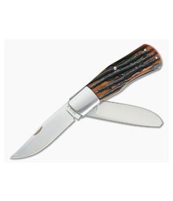 Ray Cover Custom Two Blade Trapper Amber Stag Bone 154CM - CU-3743 1