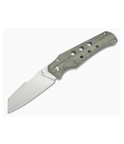 Jason Guthrie Custom Scout OD Green Micarta Titanium Frame Lock Satin M390 Wharncliffe - CU-3754 1