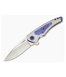 Les Voorhies Simplex Flipper Titanium Frame Lock Timascus Inlay CPM S35VN - CU-3774 1