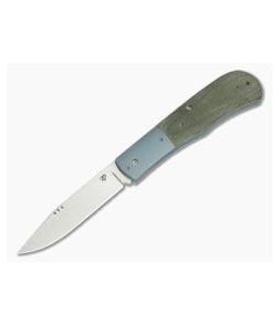 Trash Panda Knives Kit Slip Joint Satin CPM-154 Green Canvas Micarta with Bolsters 3782 - CU-3782 1