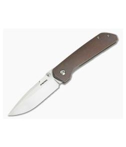 Enrique Pena Custom Mule Drop Point CPM-154 Bronze Bark Titanium Frame Lock 3788 - CU-3788 1