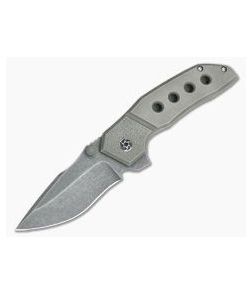 Chad Nell Hardline 3 Acid Washed Recurve AEB-L Titanium Frame Lock Flipper - CU-3792 1