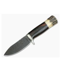 Burr Oak Custom Hunter Bold Twist Damascus Ironwood and Stag - CU-3887 1