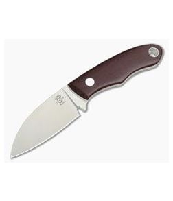 Tom Krein Custom Micro Chef Burgundy Micarta Satin D2 EDC Fixed Blade - CU-3892 1