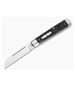 T.A. Davison Custom Dark Brown Jigged Bone CPM154 Sheepsfoot Slip Joint - CU-3897 1