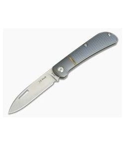 JE Made Zulu Tribal Spear Point Slip Joint Bolstered Blue Anodized Titanium S35VN - CU-3905 1