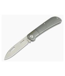 JE Made Zulu Tribal Spear Point Slip Joint Bolstered Titanium Brass Inserts S35VN - CU-3907 1