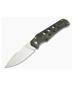 Jason Guthrie Custom Scout Gold Shred Carbon Fiber Titanium Frame Lock M390 Harpoon Drop Point - CU-3926 1