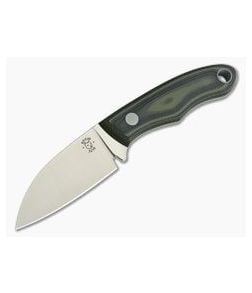 Tom Krein Custom Micro Chef Blasted Black/Green G10 Satin D2 EDC Fixed Blade - CU-3935 1