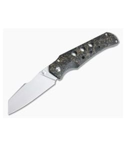 Jason Guthrie Custom Scout Gold Shred Carbon Fiber Titanium Frame Lock Satin M390 Wharncliffe - CU-3949 1