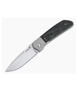 Enrique Peña Custom Mula Titanium Bolster Lock Bolstered Marbled Carbon Fiber - CU-3959 1