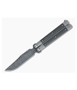 Enrique Peña Custom Peña-Song Stainless Damascus Fatcarbon Uni Black Carbon Fiber Butterfly Knife - CU-3961 1