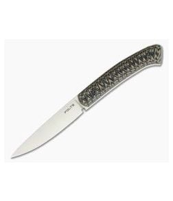 Alan Folts Custom Bird and Trout Satin CPM-154 Textured Brown & Black G10 Fixed Blade - CU-3976 1