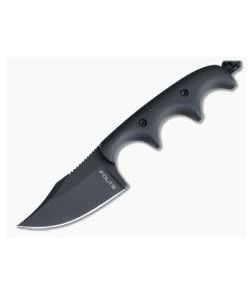 Alan Folts Custom Minimalist Bowie Neck Knife Black Coated CPM-154 Black G10 - CU-3982 1