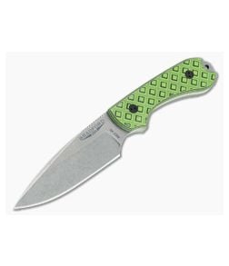 Bradford Guardian3 False Edge GPK Exclusive Stonewashed Rex 45 Toxic Green/Black G10 Fixed Blade - BK-3FE-010-REX45 1