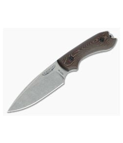 Bradford Guardian3 False Edge GPK Exclusive Stonewashed Rex 45 3D Chocolate/Red Richlite Fixed Blade - BK-3FE-117-REX45 1