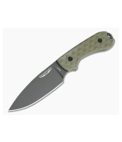 Bradford Knives Guardian3 Full Flat Grind OD Green G10 DLC 3V Fixed Blade Knife - BK-3FH-002B-3V 1