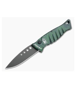 Piranha P3 Amazon Tactical PVD 154CM Green Button Lock Automatic - PRN-3GT 1
