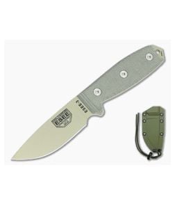 ESEE 3 Plain Edge Desert Tan Green Sheath - ESEE-3P-DT 1