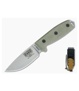 ESEE 3 Uncoated 1095 Plain Edge with MOLLE Back - ESEE-3P-UC-MB 1