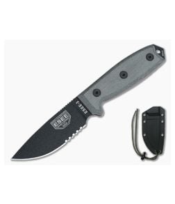 ESEE 3S Black Part Serrated Blade Black Sheath - ESEE-3S-B 1