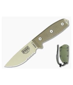 ESEE 3S Partially Serrated Desert Tan OD Sheath - ESEE-3S-DT 1