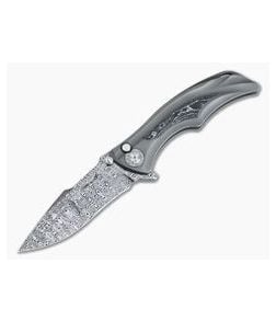 Brian Tighe Custom Tighe Down Damasteel Integral Titanium White Storm FatCarbon Inlaid Flipper - CU-4024 1