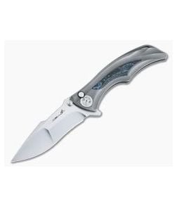 Brian Tighe Custom Tighe Down RWL-34 Integral Titanium Blue FatCarbon Inlaid Flipper - CU-4025 1