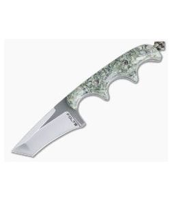 Alan Folts Custom Minimalist Tanto Neck Knife Polished Two-Tone CPM-154 Cash Custom Acrylic - CU-4036 1