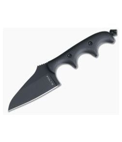 Alan Folts Custom Minimalist Modified Wharncliffe Neck Knife Black Coated CPM-154 Black G10 - CU-4039 1