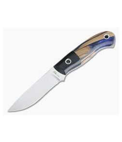 Mike Irie Model 110 Satin CPM-154 G10 Bolstered Blue Resin Maple Burl Wood 4043 - CU-4043 1