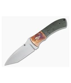 Aaron Frederick Custom Fixed Blade Tanto Copper Bolster Green Micarta 4055 - CU-4055 1