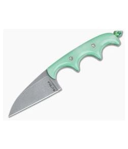 Alan Folts Custom Minimalist Wharncliffe Neck Knife Glow Kirinite Tumbled CPM154 - CU-4060 1