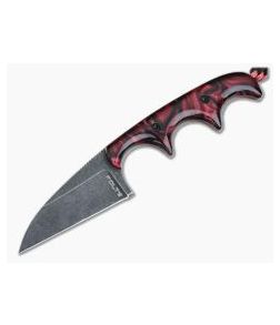 Alan Folts Custom Minimalist Wharncliffe Neck Knife Blood Red Kirinite Black Washed CPM154 - CU-4064 1
