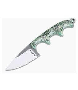 Alan Folts Custom Minimalist Drop Point Neck Knife Cash Acrylic Polished CPM154 - CU-4077 1