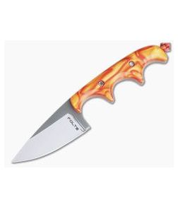 Alan Folts Custom Minimalist Drop Point Neck Knife Sunspot Pearl Kirinite Polished CPM154 - CU-4081 1