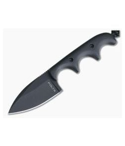 Alan Folts Custom Minimalist Spear Point Neck Knife Matte Black G10 Black Coated CPM154 - CU-4083 1