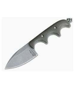 Alan Folts Custom Minimalist Spear Point Neck Knife Matte Green Micarta Tumbled CPM154 - CU-4084 1