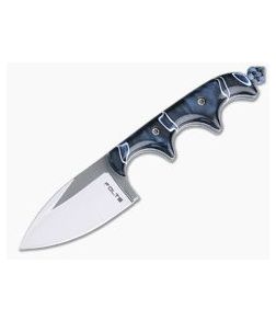 Alan Folts Custom Minimalist Spear Point Neck Knife Pearl Blue Kirinite Polished CPM154 - CU-4091 1