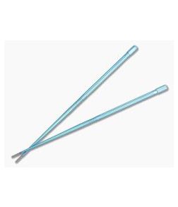 Steve Kelly TiSushi Sticks Teal Anodized w/ Milling Titanium Chopsticks - CU-4097 1
