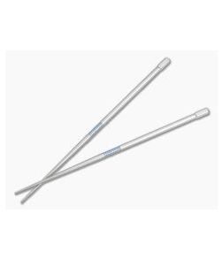 Steve Kelly TiSushi Sticks Satin w/ Blue Rings Titanium Chopsticks - CU-4099 1