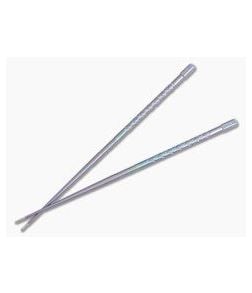Steve Kelly TiSushi Sticks Oil Slick Anodized w/ Milling Titanium Chopsticks - CU-4104 1