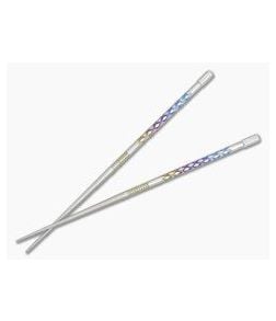 Steve Kelly TiSushi Sticks Satin w/ Rainbow Milling Titanium Chopsticks - CU-4106 1