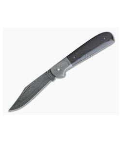 Chuck Hawes Custom Maroon Canvas Micarta Copperhead Burl Pattern Damascus Blade - CU-4109 1